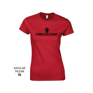 Women's Red Palestine T-Shirt Free Palestine