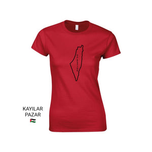 Women's Red Palestine T-Shirt Palestine