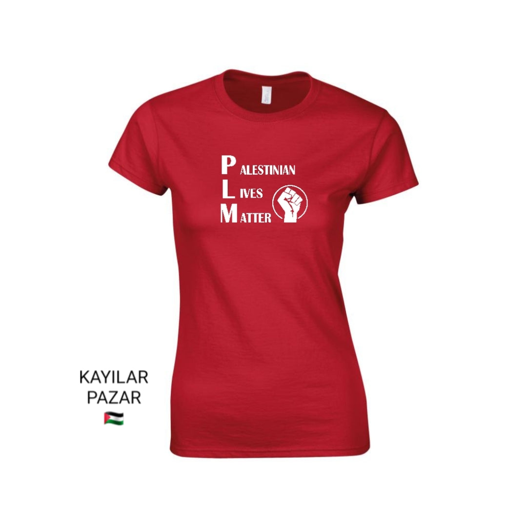 Women's Red Palestine T-Shirt Palestinian Lives Matter